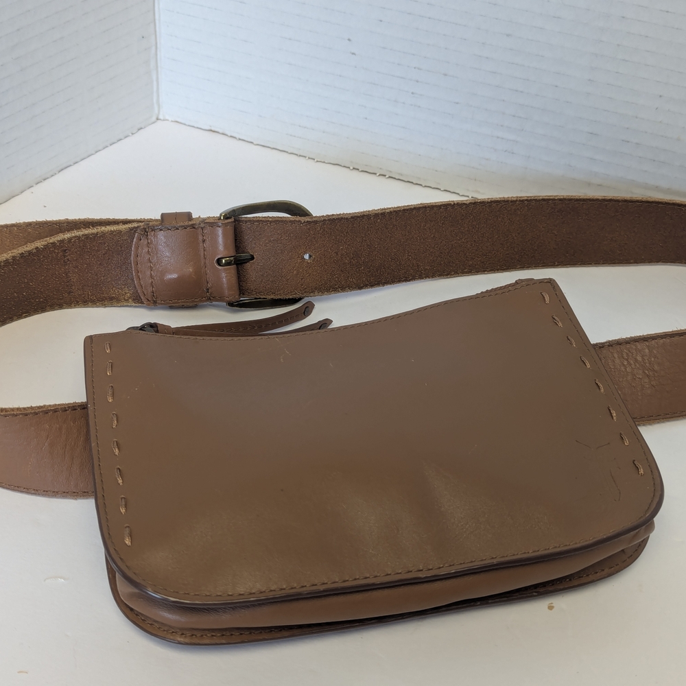 Frye Tan Leather Fanny Pack Mini Belt Bag